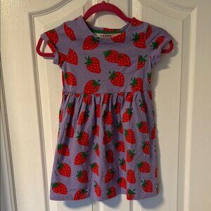 Mini Boden adorable summer dress pink and purple strawberries